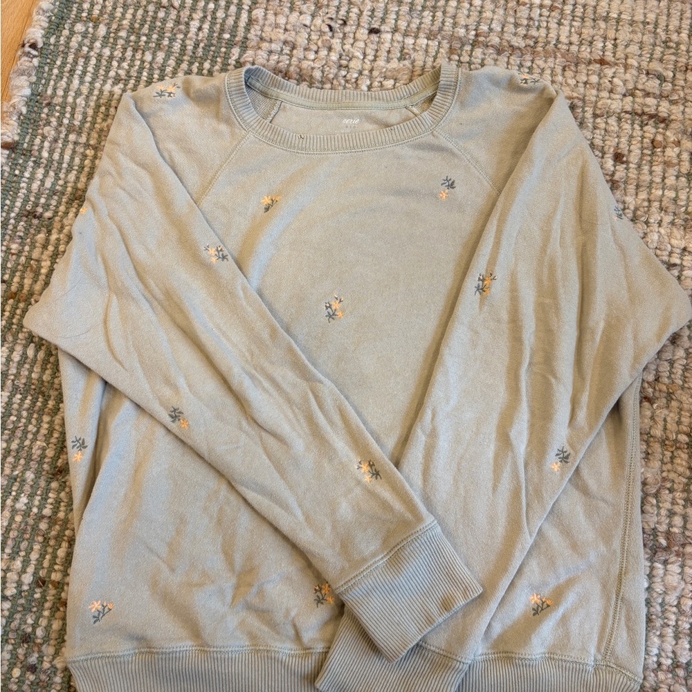 Aerie Embroidered Flowers Shirt